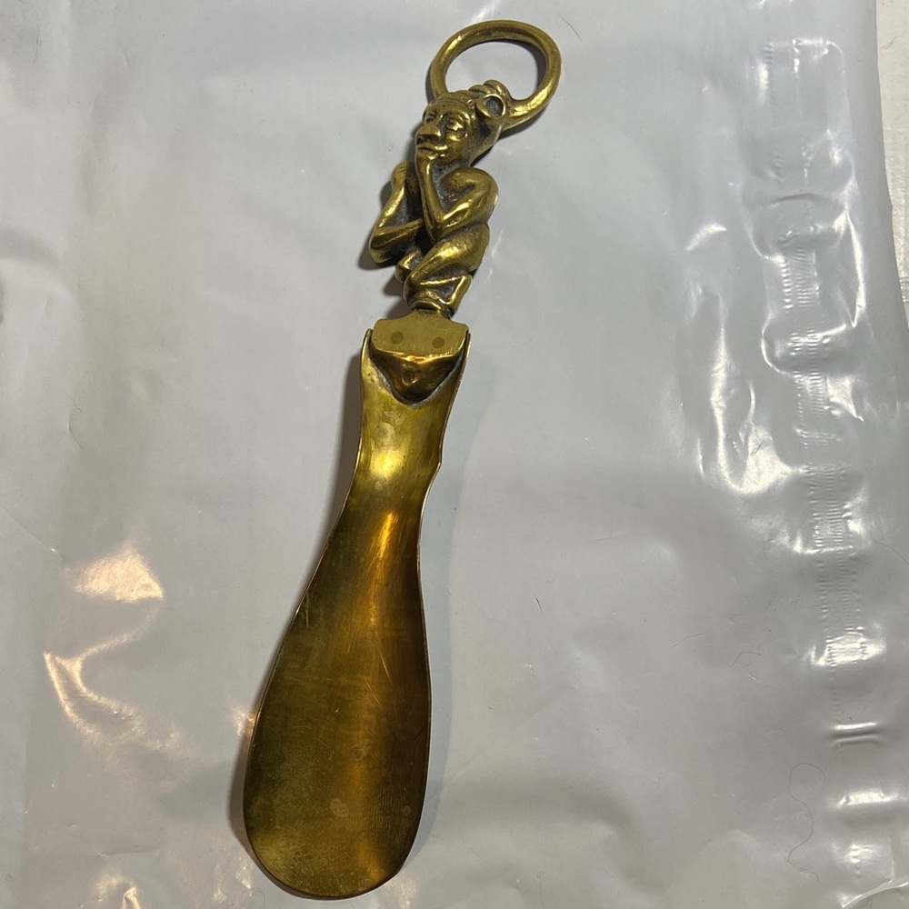 Antique Solid Brass Shoe Horn